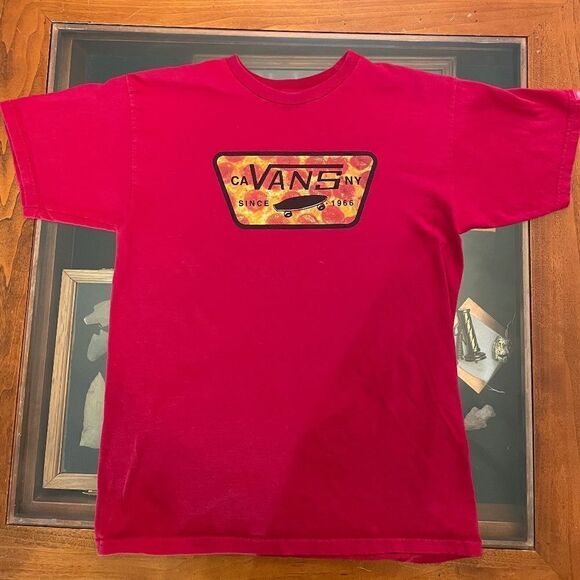 Vans Mens Medium Red Vans Classic T-Shirt - Picture 1 of 6